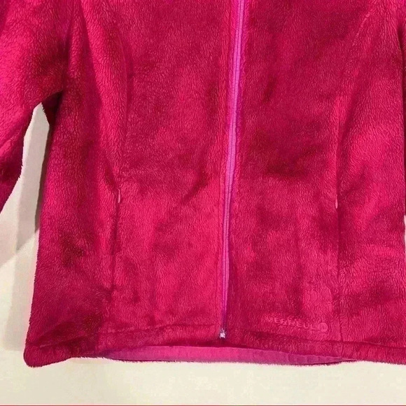 Merrell Magenta Fleece Full Zip Fuzzy Crop Neck Jacket Size M - Picture 3 of 16